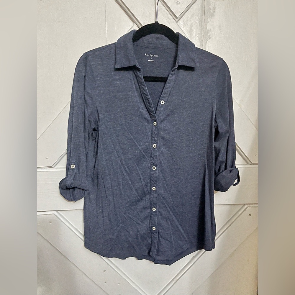 Small Navy Blue Button Down Shirt